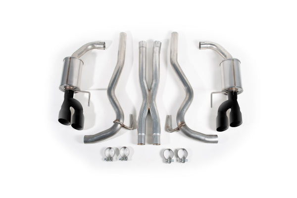 Roush 2018-2026 Mustang 5.0L V8 Black-Tip Cat-Back Exhaust Kit (Quad Tip Non-Active)