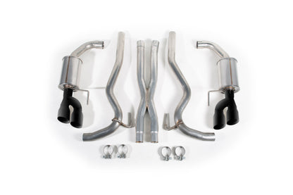 Roush 2018-2026 Mustang 5.0L V8 Black-Tip Cat-Back Exhaust Kit (Quad Tip Non-Active)