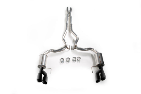 Roush 2018-2026 Mustang 5.0L V8 Black-Tip Cat-Back Exhaust Kit (Quad Tip Non-Active)