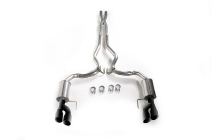 Roush 2018-2026 Mustang 5.0L V8 Black-Tip Cat-Back Exhaust Kit (Quad Tip Non-Active)