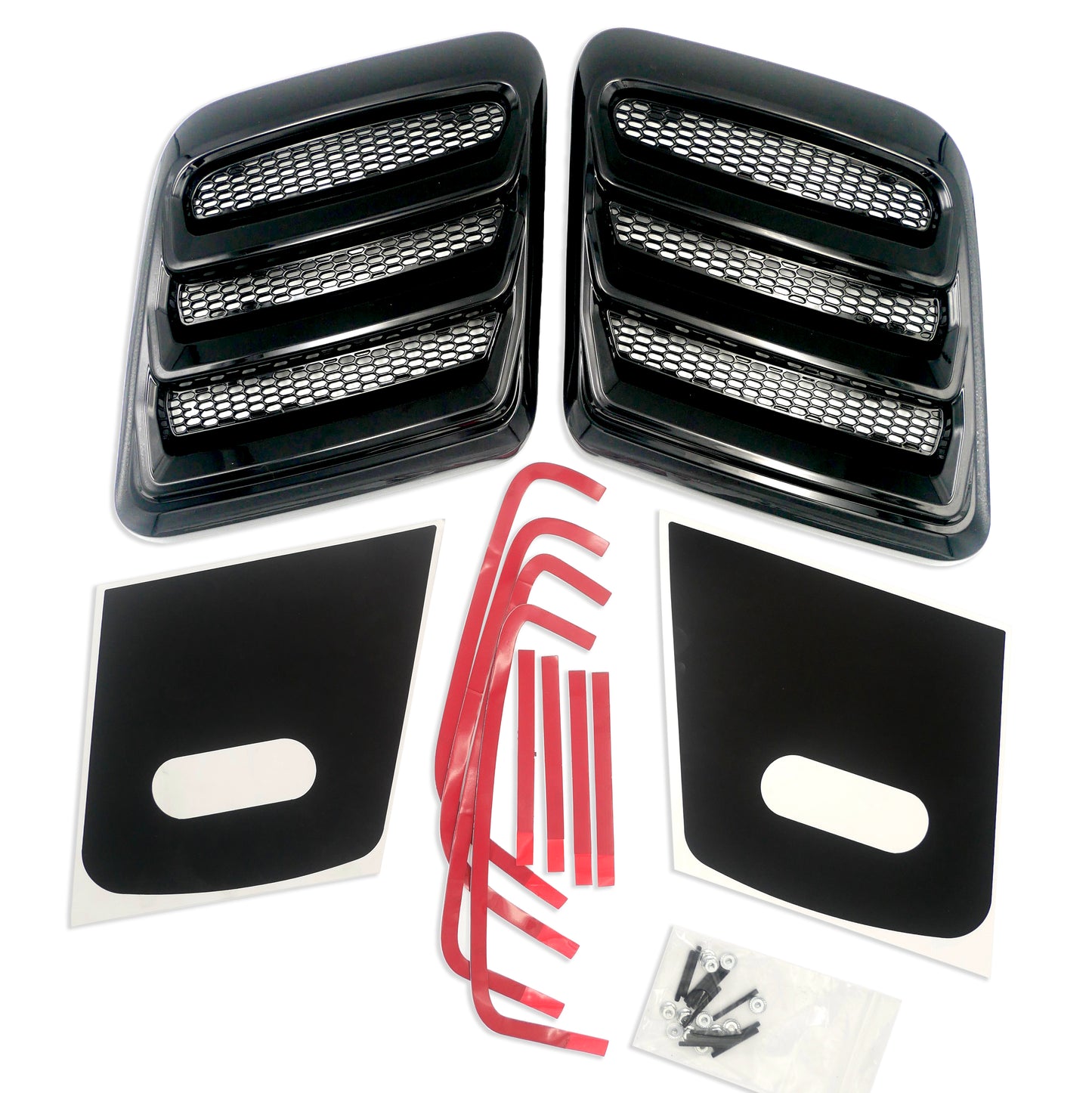 2018-2023 Mustang Hood Heat Extractors - Gloss Black